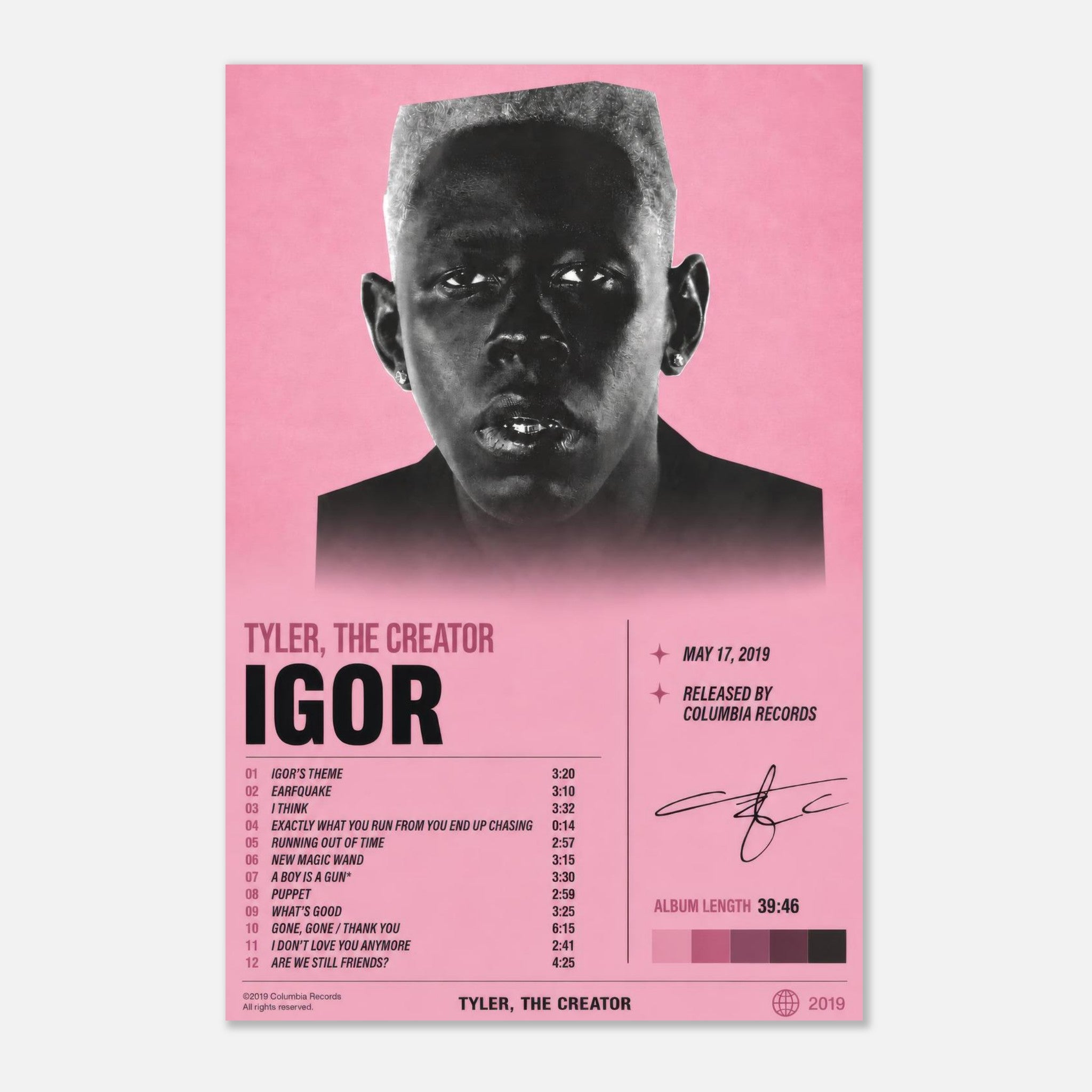 IGOR poster framed in a bedroom