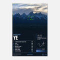 Ye poster styled on a wall