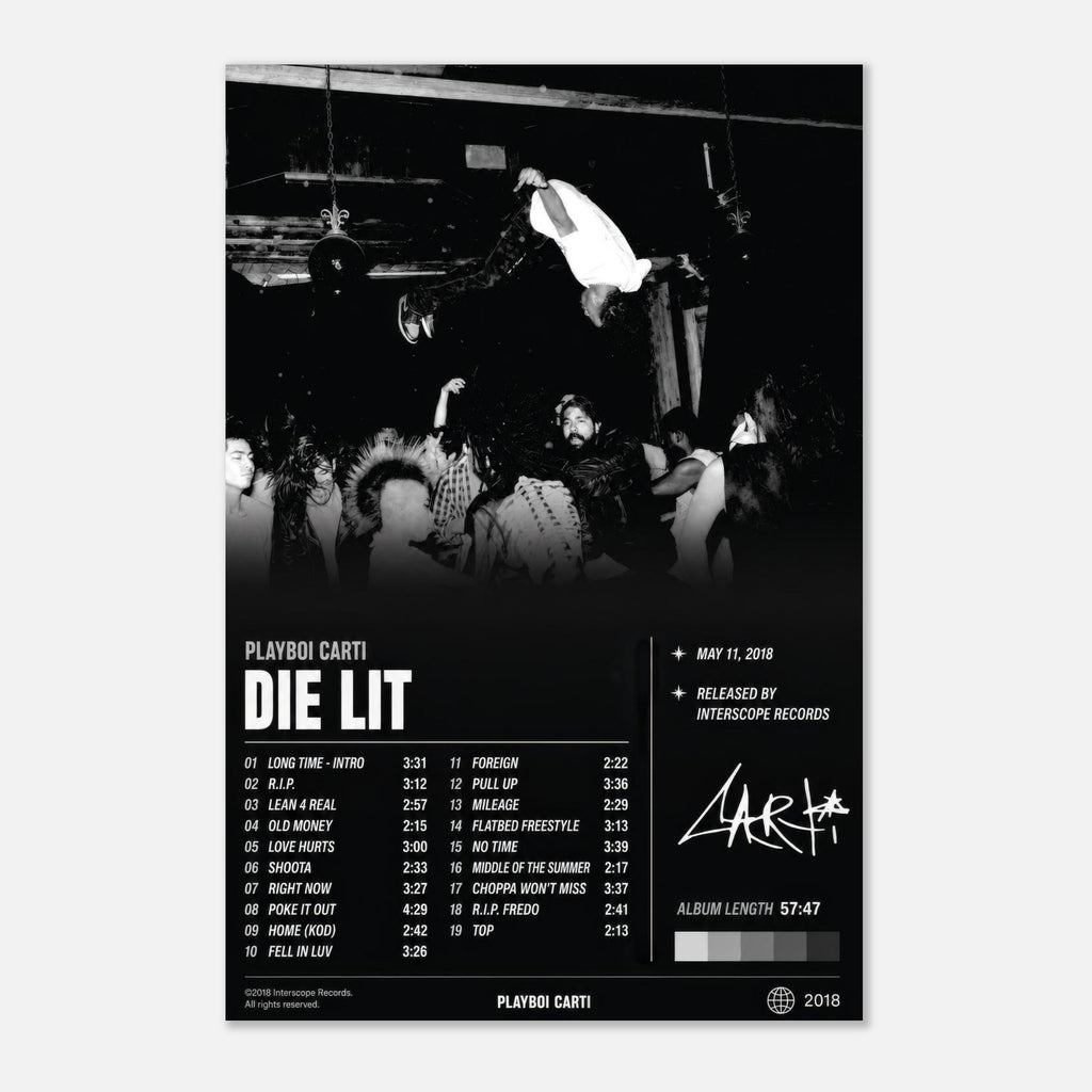 Die Lit poster styled on a wall