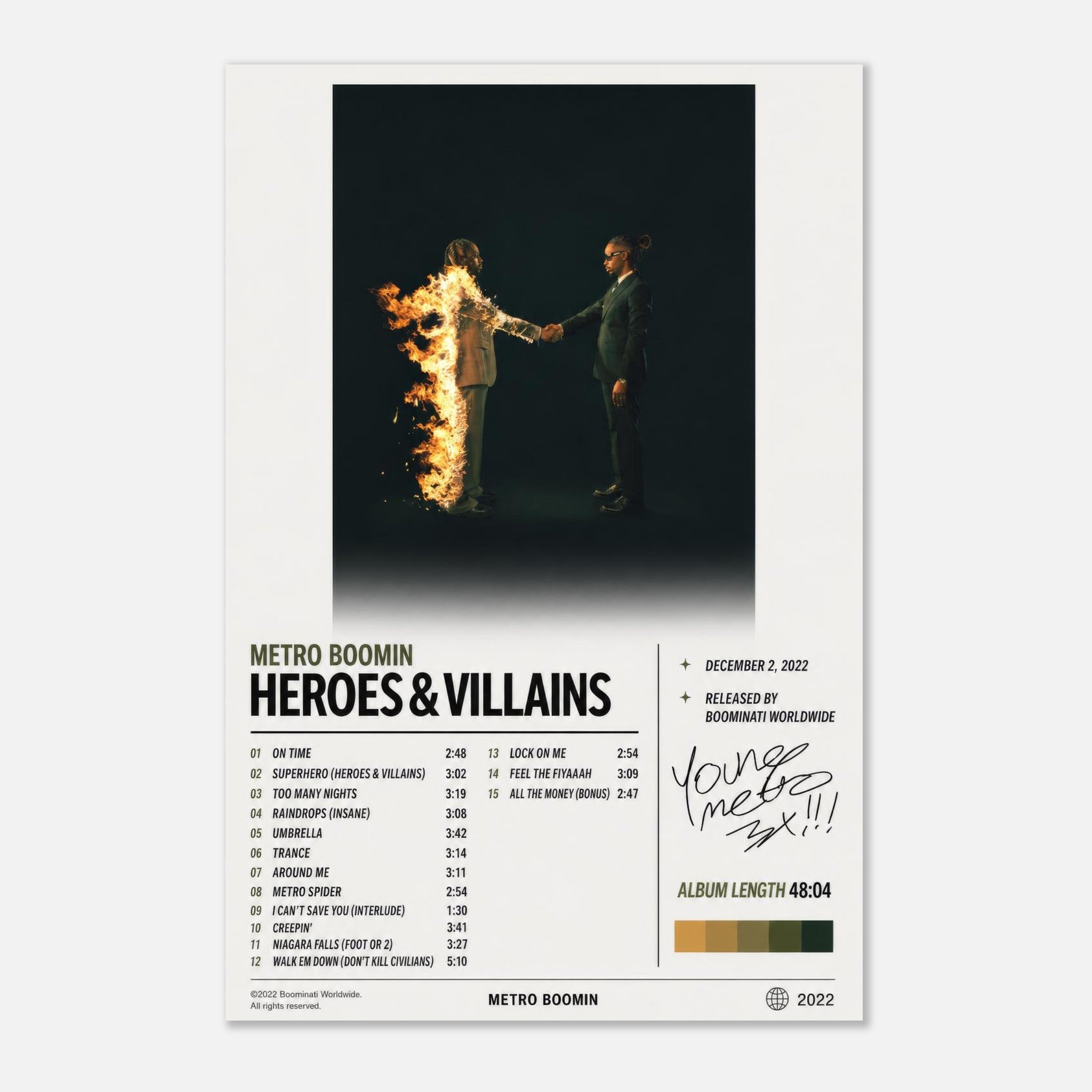 Heroes & Villains by Metro Boomin — album art poster