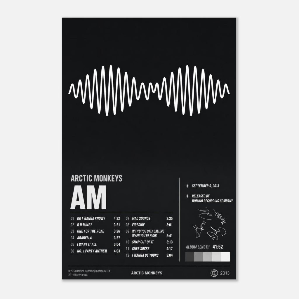 AM poster framed in a bedroom