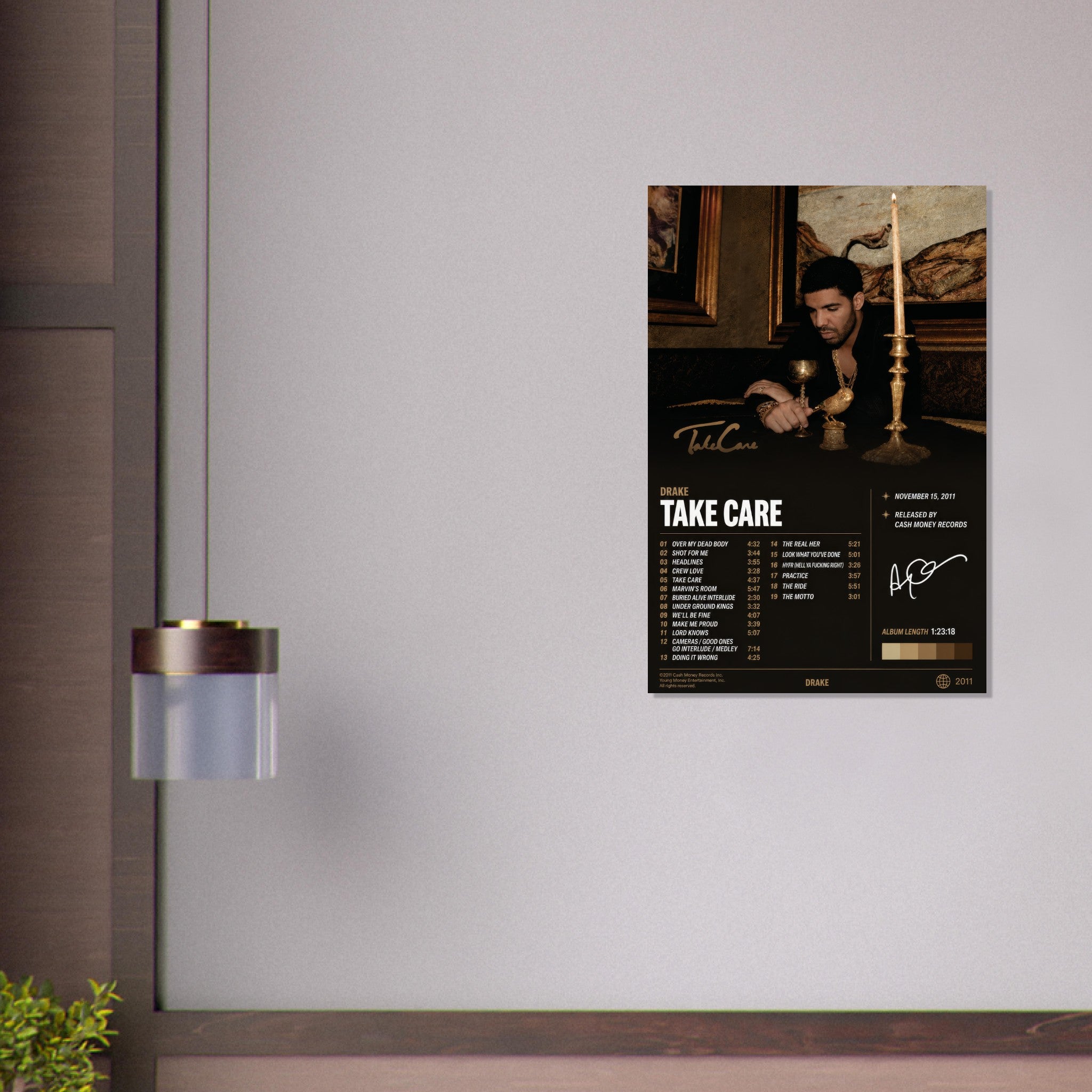 Take Care poster close-up print detail