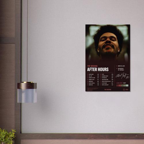 After Hours poster framed in a bedroom