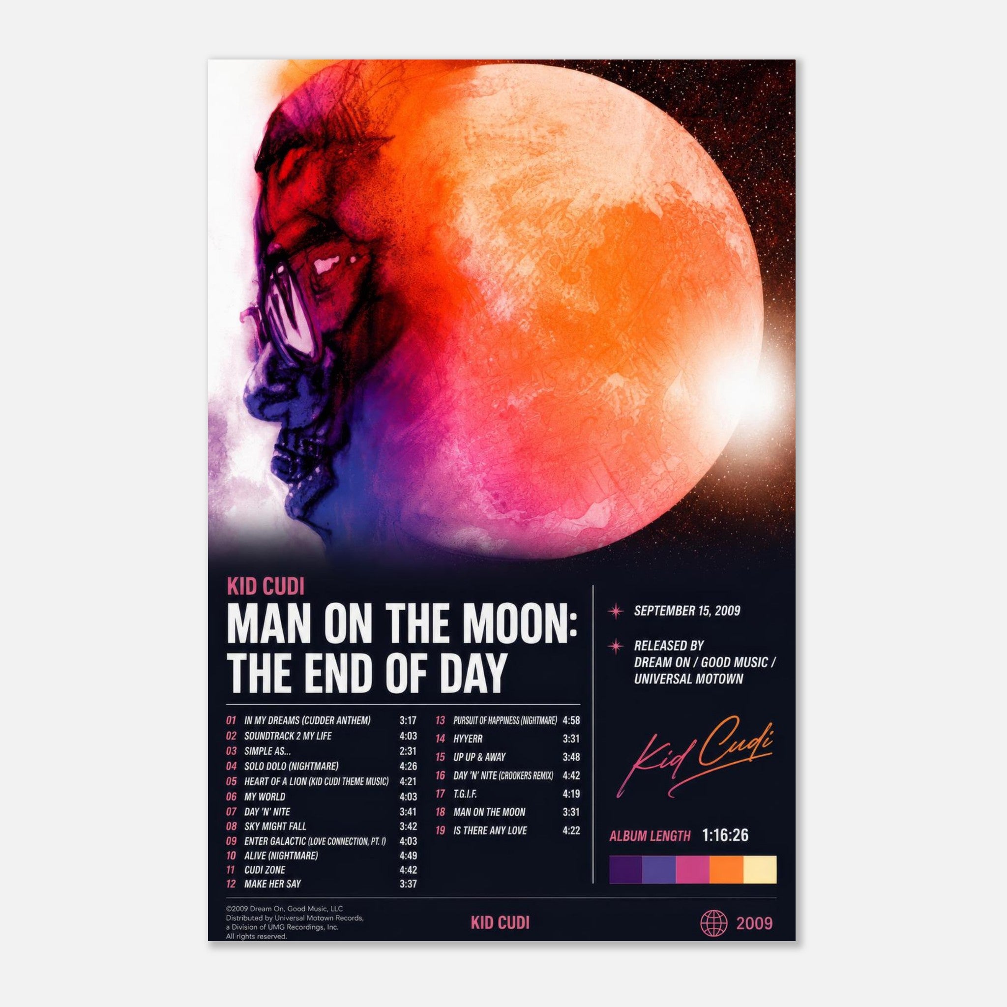 Man on the Moon poster styled on a wall
