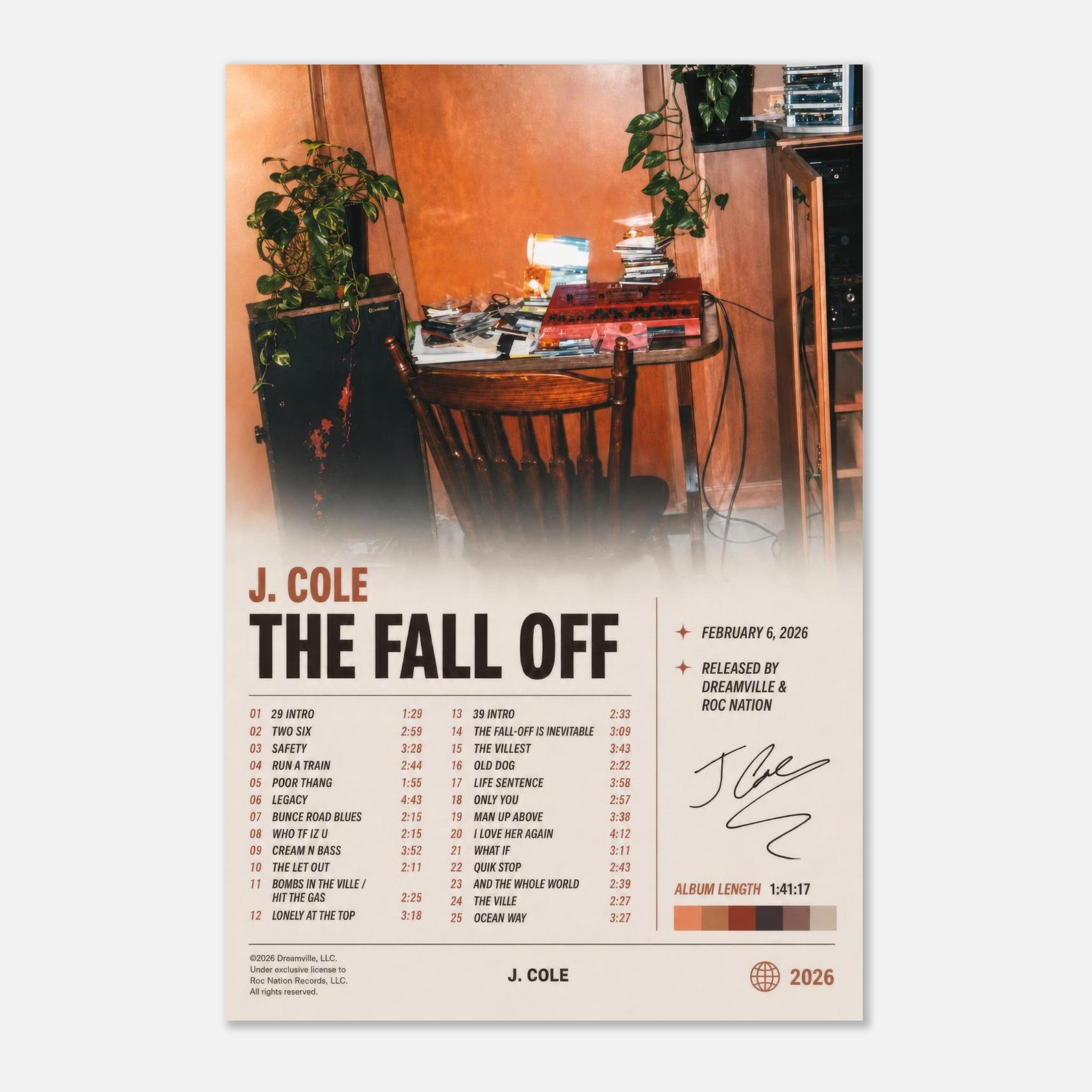 The Fall Off by J. Cole — album art poster