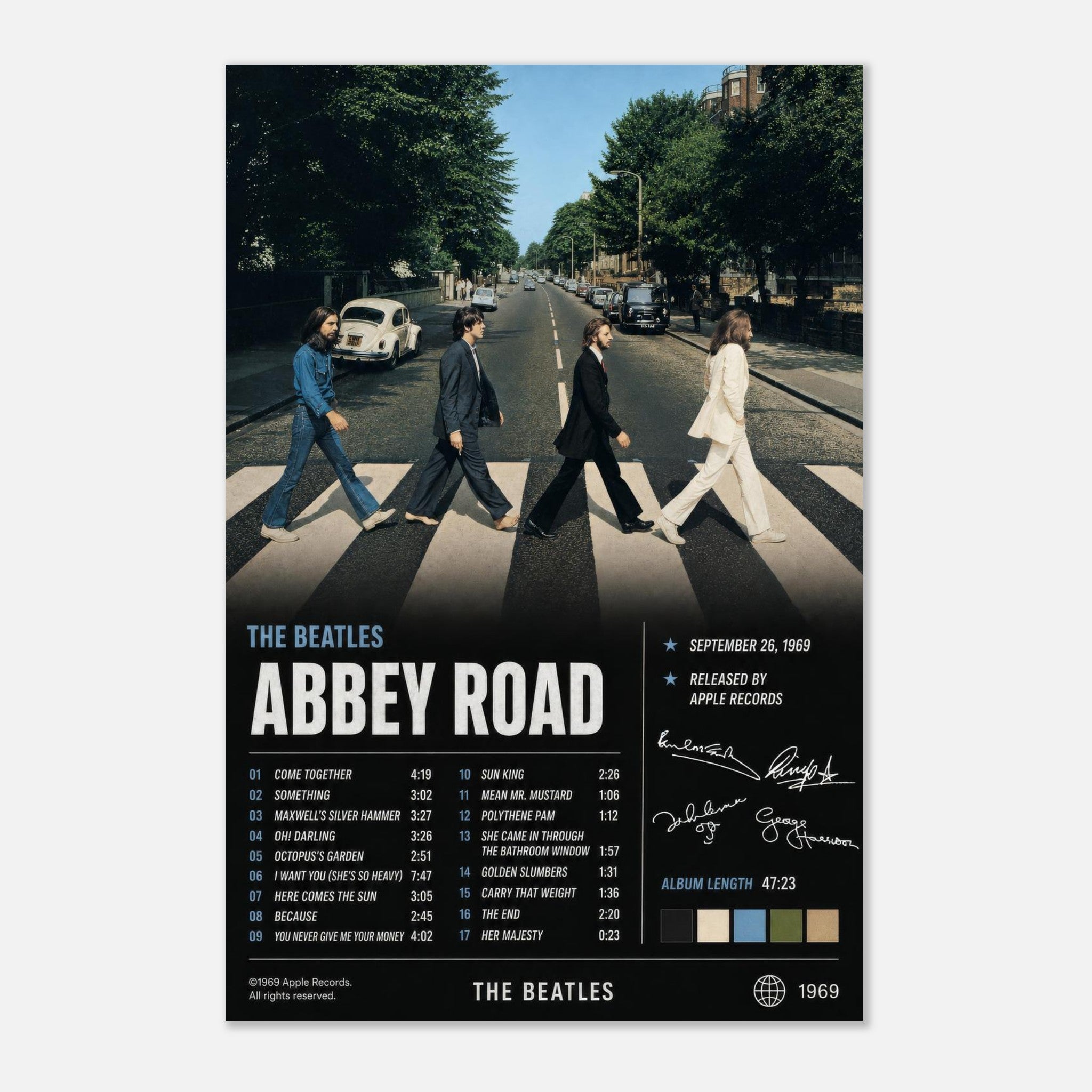 Abbey Road by The Beatles — album art poster