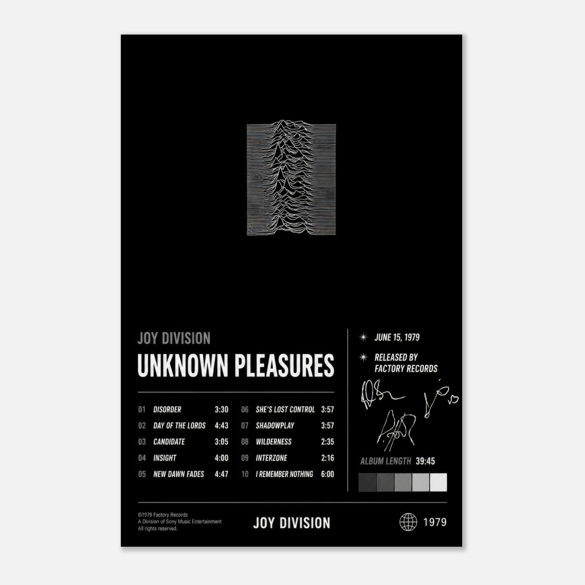 Unknown Pleasures by Joy Division — album art poster
