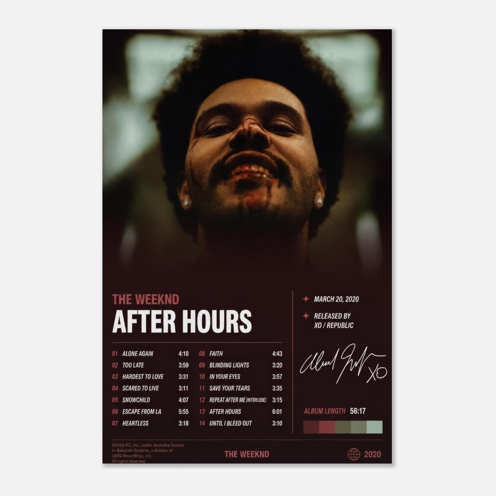 After Hours by The Weeknd — album art poster
