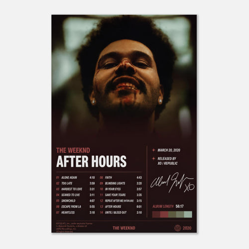 After Hours by The Weeknd — album art poster