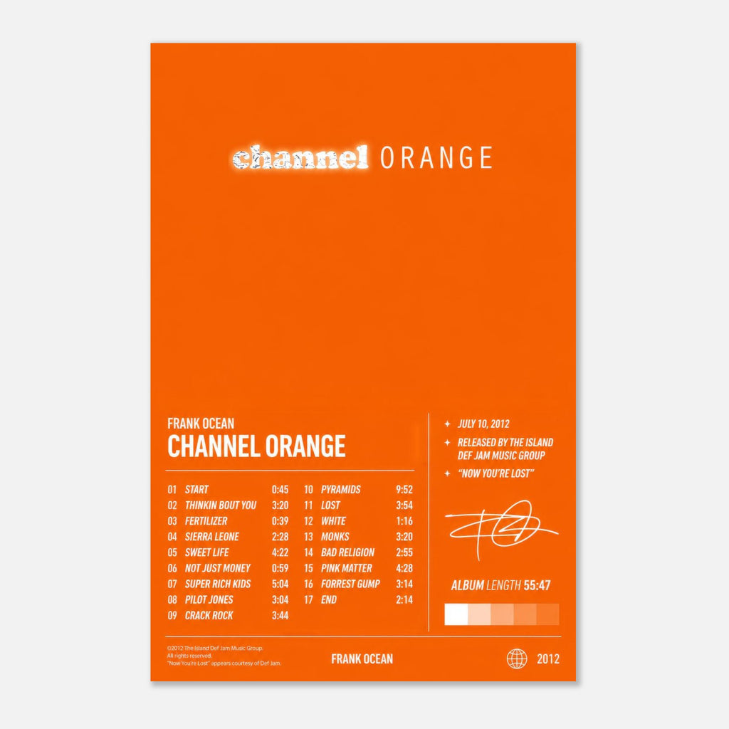 Channel Orange by Frank Ocean — album art poster