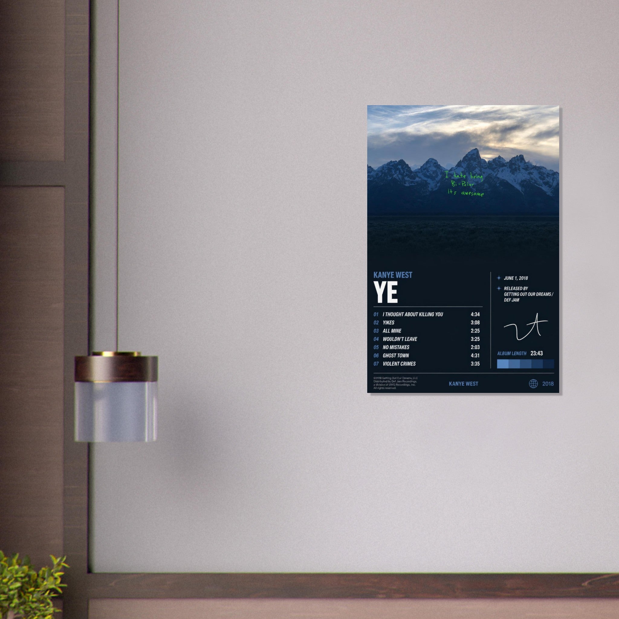 Ye poster close-up print detail