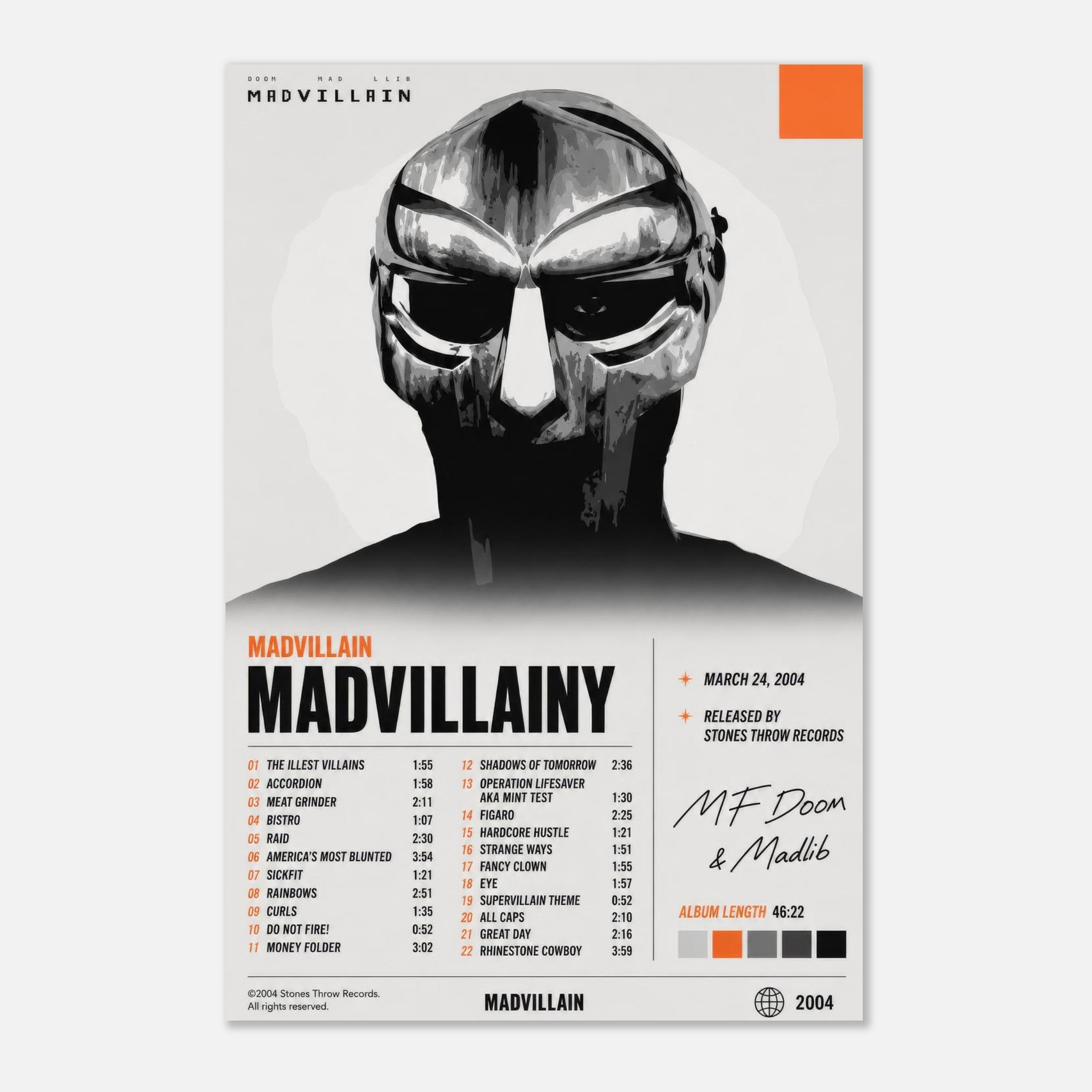 Madvillainy poster styled on a wall