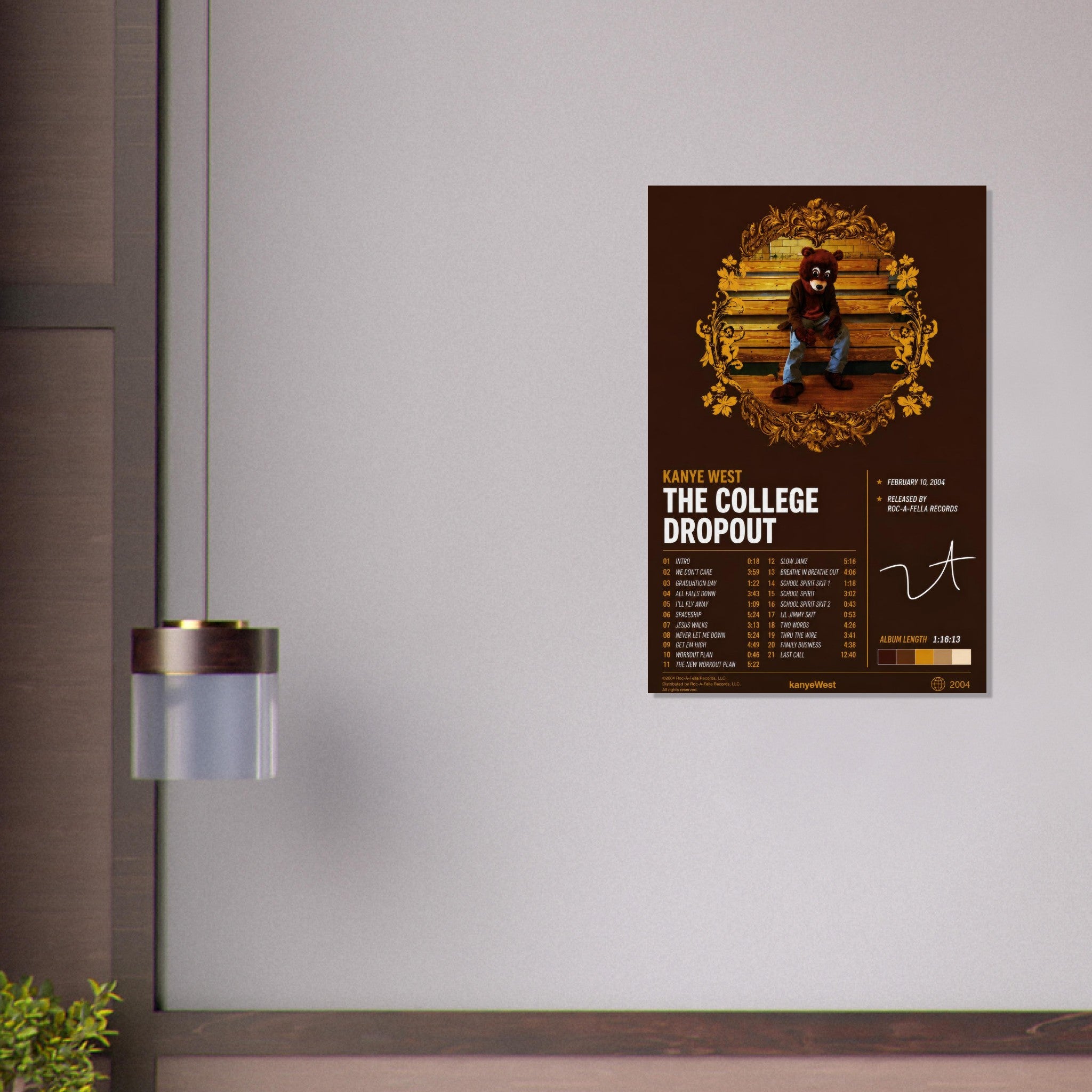 The College Dropout poster close-up print detail