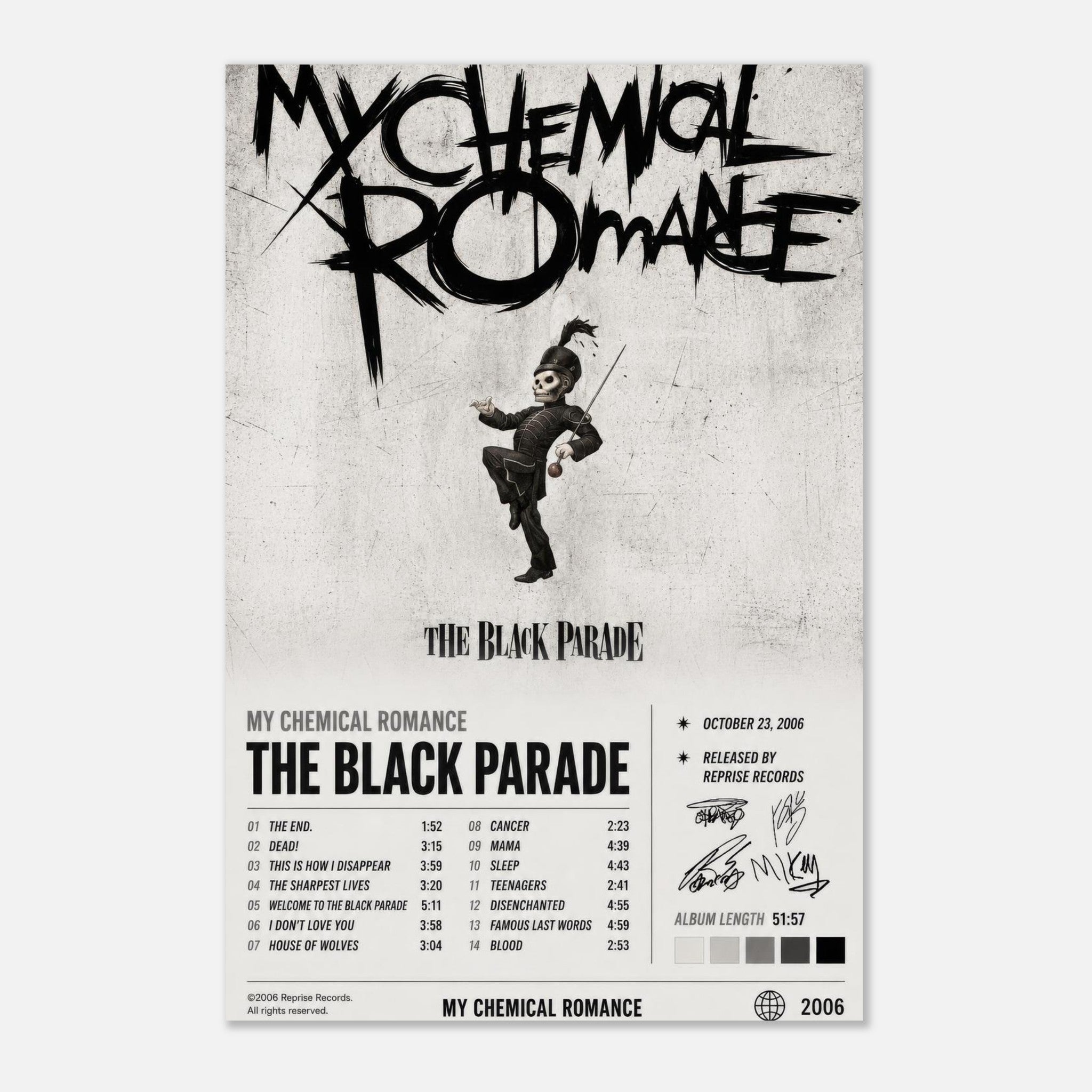 The Black Parade poster styled on a wall