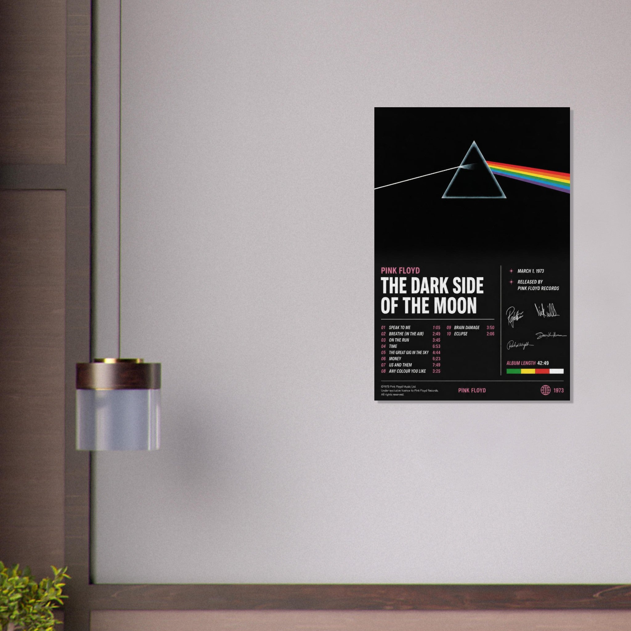 The Dark Side of the Moon poster close-up print detail