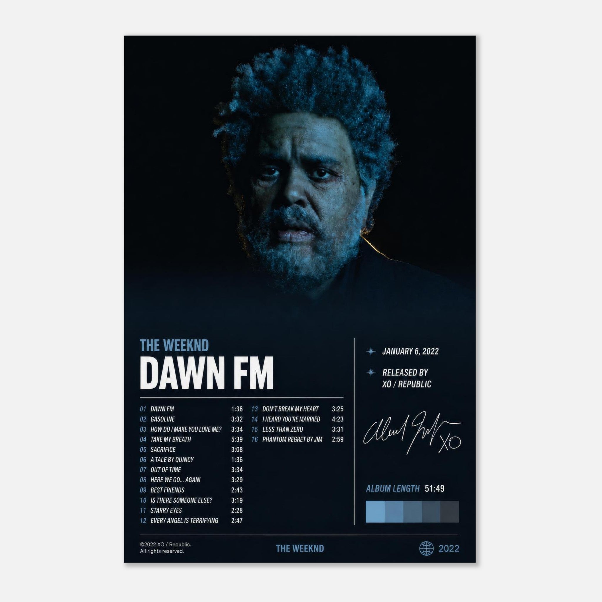 Dawn FM by The Weeknd — album art poster